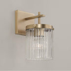 Capital Lighting Vaughn 5.5'' W X 10.75'' H 1-light Sconce In Aged Brass With Clear Beveled Fluted Glass
