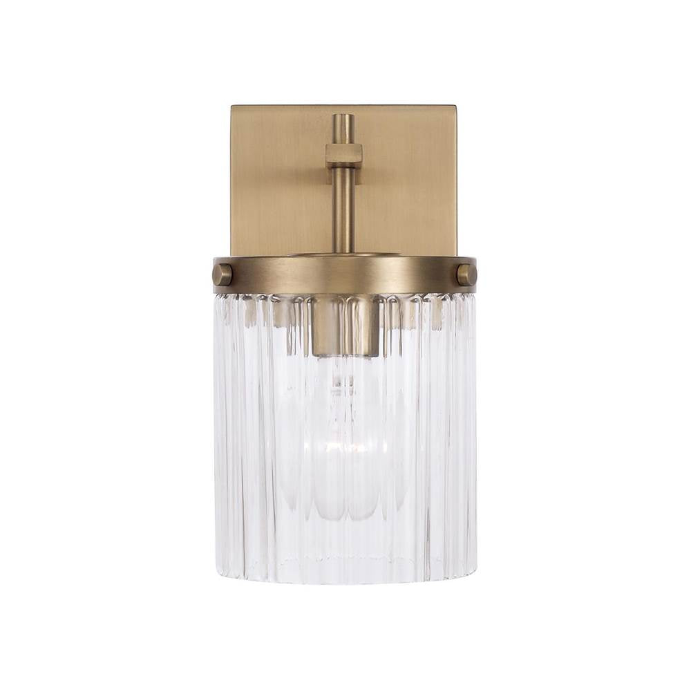 Capital Lighting 656211AD-555 Aged Brass 5.5'' W X 10.75'' H 1-light Sconce In Aged Brass With Clear Beveled Fluted Glass Image 3