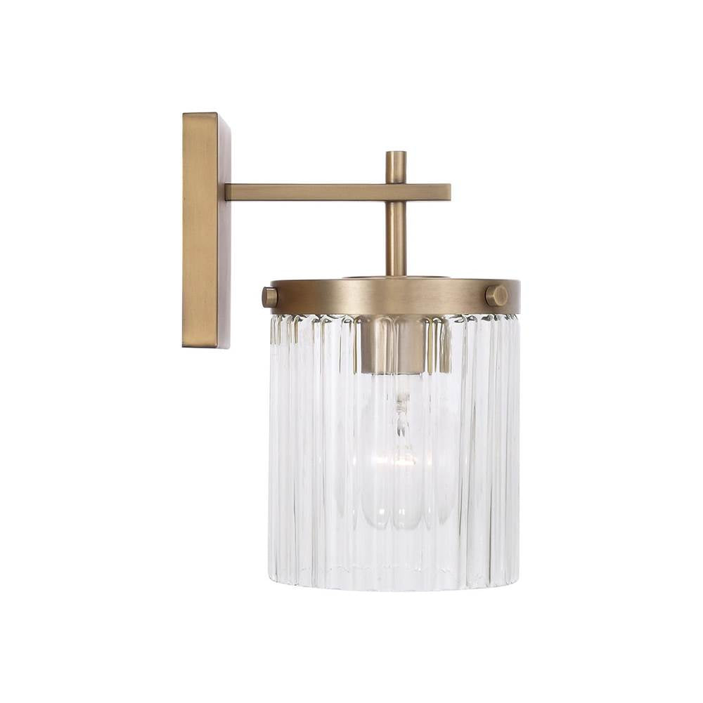 Capital Lighting 656211AD-555 Aged Brass 5.5'' W X 10.75'' H 1-light Sconce In Aged Brass With Clear Beveled Fluted Glass Image 2