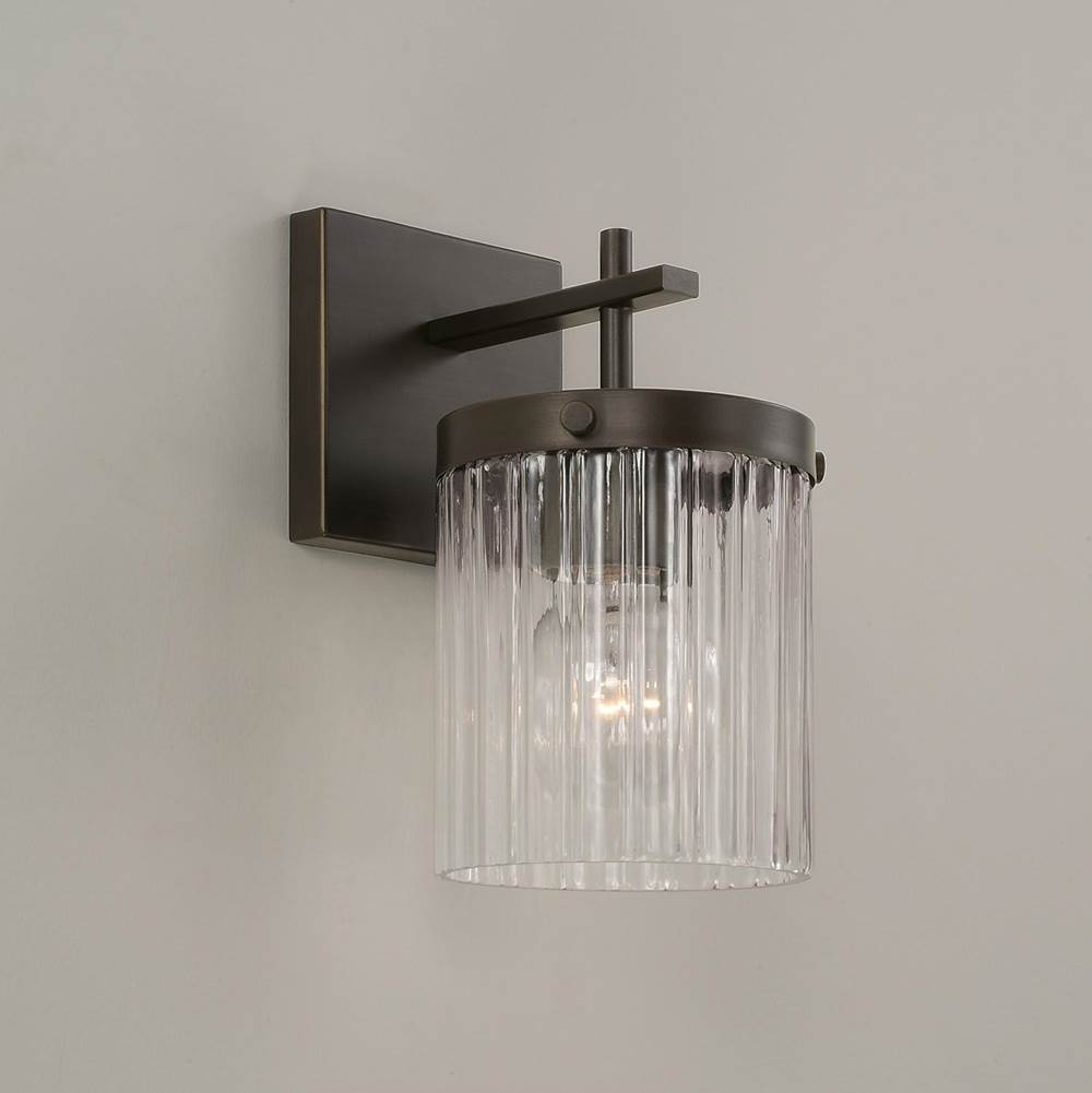 Capital Lighting Vaughn 5.5'' W X 10.75'' H 1-light Sconce In Aged Brass With Clear Beveled Fluted Glass