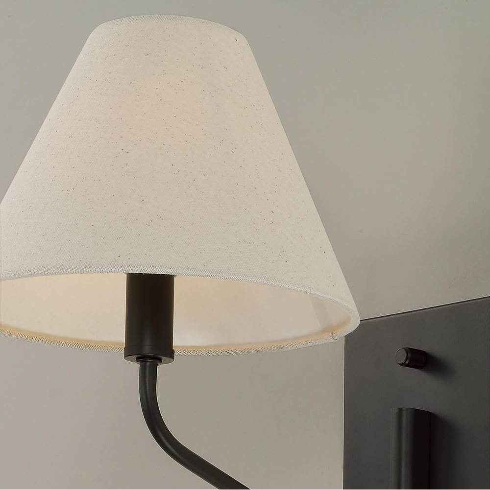 Capital Lighting 656611ES-713 Espresso 8.5'' W X 10.25'' H 1-light Swivel Armed Sconce In Espresso And Tapered Soft Tan Fabric Shade With Optional Plug-in And Cord Cover Image 6