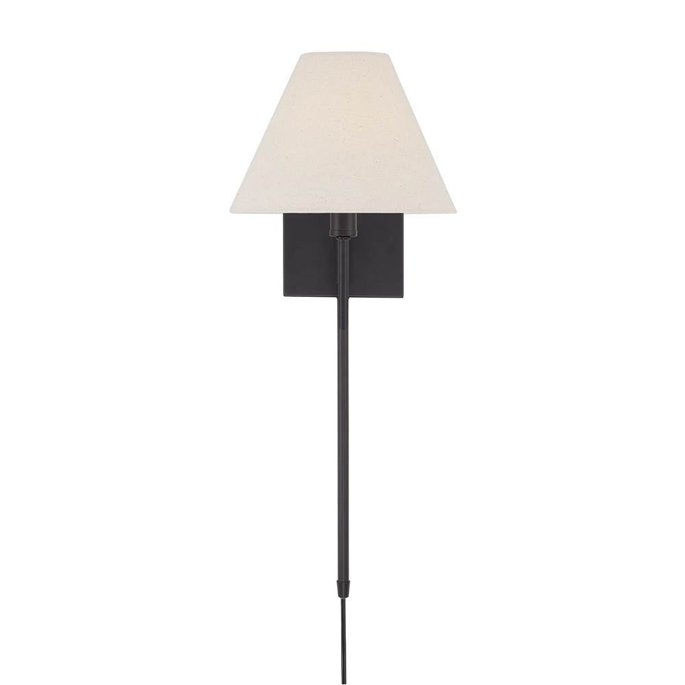 Capital Lighting 656611ES-713 Espresso 8.5'' W X 10.25'' H 1-light Swivel Armed Sconce In Espresso And Tapered Soft Tan Fabric Shade With Optional Plug-in And Cord Cover Image 5