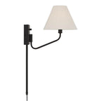 Capital Lighting 656611ES-713 Espresso 8.5'' W X 10.25'' H 1-light Swivel Armed Sconce In Espresso And Tapered Soft Tan Fabric Shade With Optional Plug-in And Cord Cover Image 4