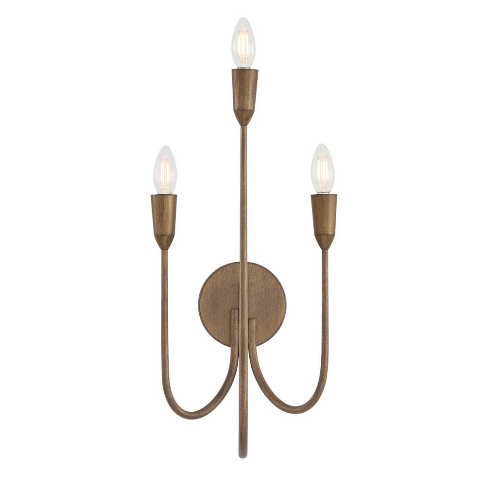 Capital Lighting 656831MZ Mystic Bronze 10.25'' W X 21'' H 3-light Candle Sconce In Mystic Bronze Image 3