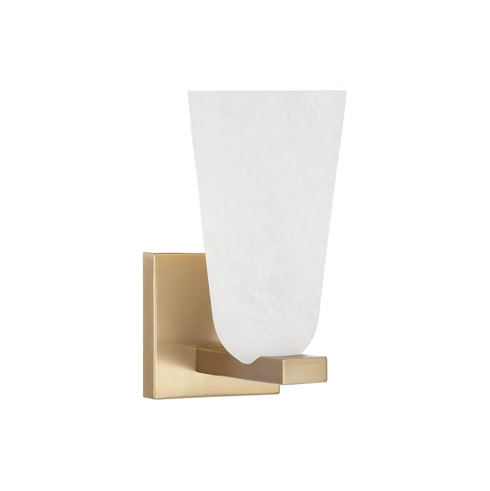 Capital Lighting 656911MA-556 Matte Brass 4.75'' W X 9'' H 1-light Sconce In Matte Brass With Faux Alabaster Glass Image 1