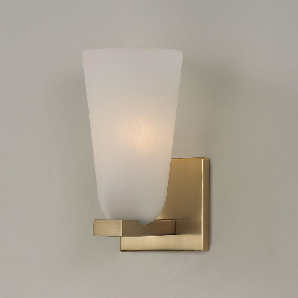 Capital Lighting Romy 4.75'' W X 9'' H 1-light Sconce In Matte Brass With Faux Alabaster Glass