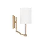 Capital Lighting 657011MA-715 Matte Brass 5'' W X 10.25'' H 1-light Wallchiere Sconce In Matte Brass With Clear Acrylic Accents And Cylindrical White Fabric Shades Image 2