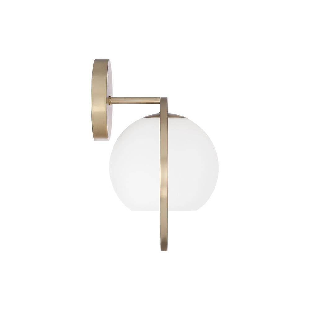 Capital Lighting 657411MA-559 Matte Brass 9.5'' W X 12'' H 1-light Circle Sconce In Matte Brass With Soft White Glass Image 2