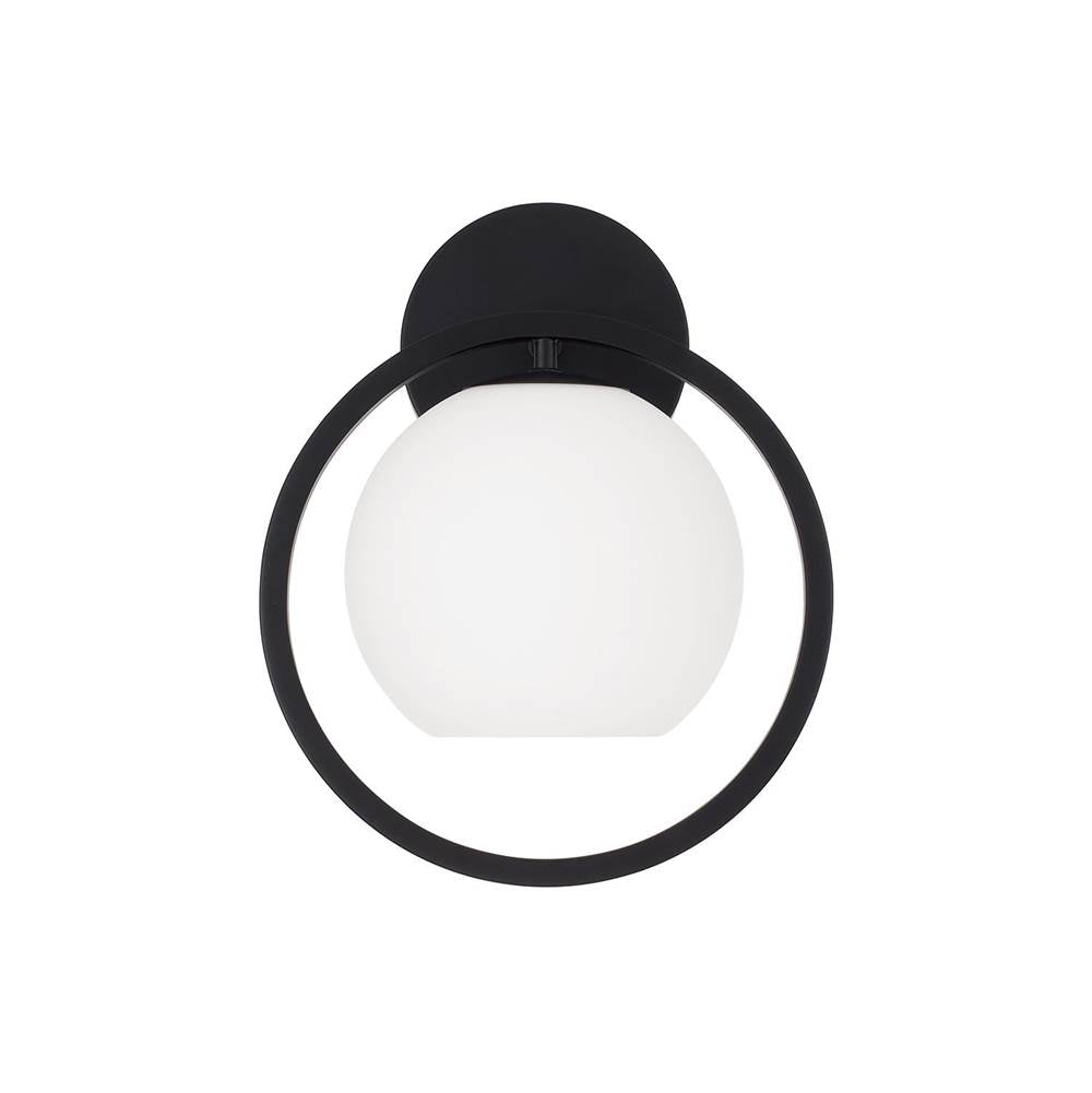 Capital Lighting 657411MB-559 Matte Black 9.5'' W X 12'' H 1-light Circle Sconce In Matte Black With Soft White Glass Image 3
