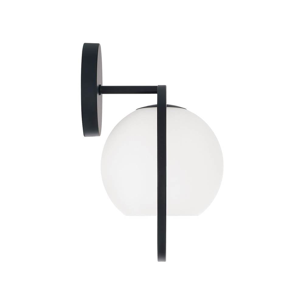 Capital Lighting 657411MB-559 Matte Black 9.5'' W X 12'' H 1-light Circle Sconce In Matte Black With Soft White Glass Image 2