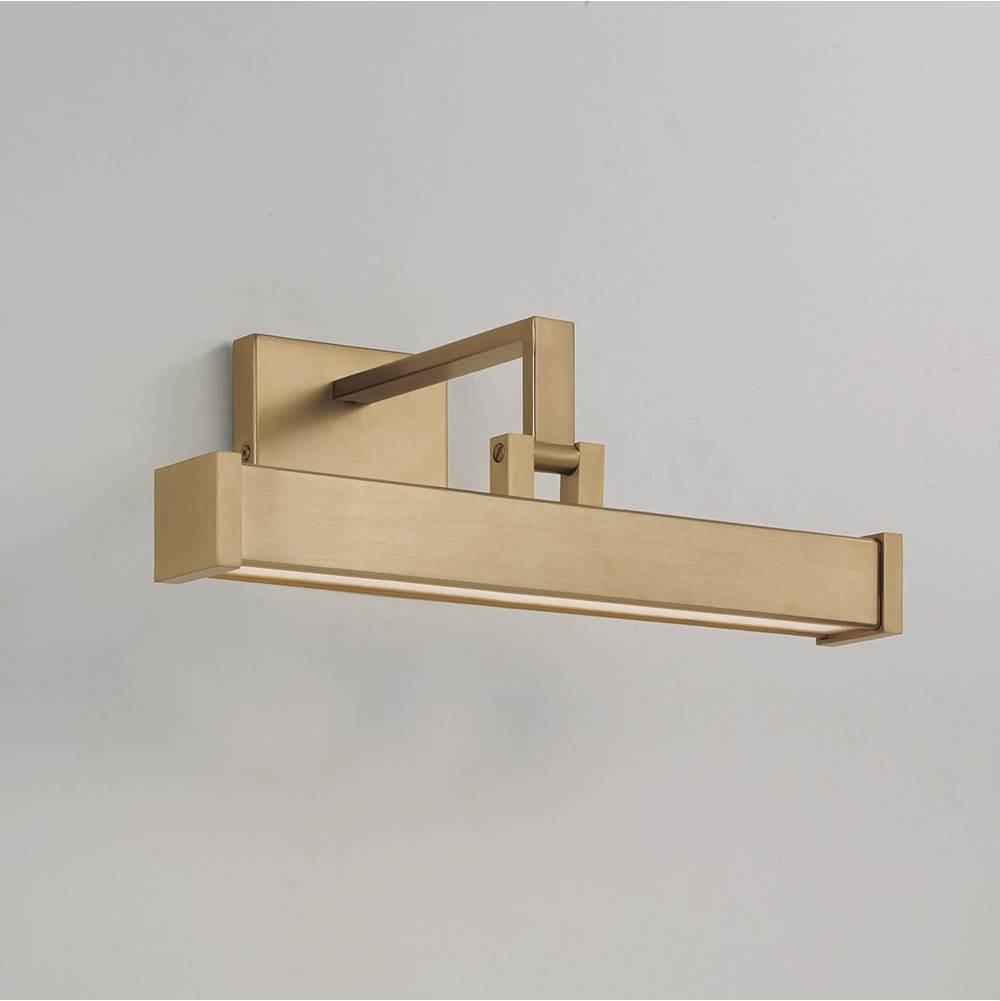 Capital Lighting Cortland 16'' W X 6'' H Integrated Led Adjustable Pivoting Picture Light Wall Sconce In Matte Brass With Optional Plug-in And Cord Cover