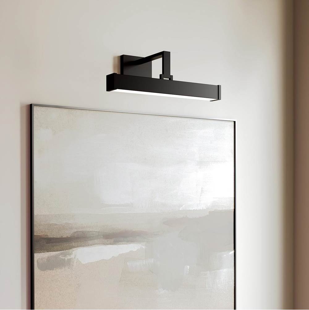 Capital Lighting Cortland 16'' W X 6'' H Integrated Led Adjustable Pivoting Picture Light Wall Sconce In Matte Brass With Optional Plug-in And Cord Cover
