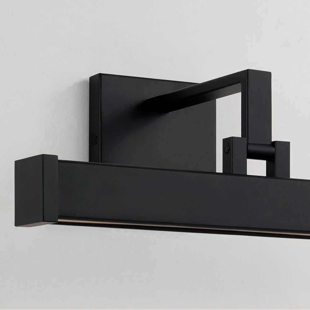 Capital Lighting 658111MB Matte Black 16'' W X 6'' H Integrated Led Adjustable Pivoting Picture Light Wall Sconce In Matte Black With Optional Plug-in And Cord Cover Image 6