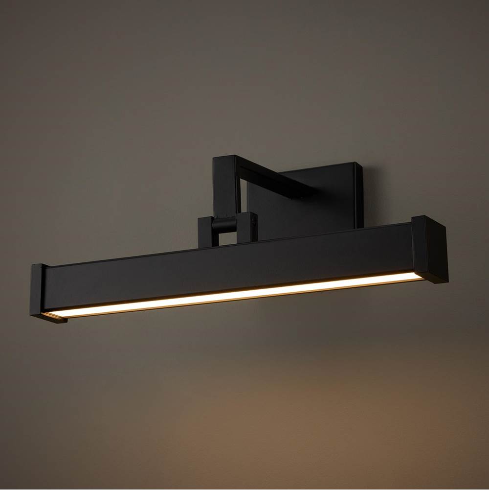 Capital Lighting 658111MB Matte Black 16'' W X 6'' H Integrated Led Adjustable Pivoting Picture Light Wall Sconce In Matte Black With Optional Plug-in And Cord Cover Image 7