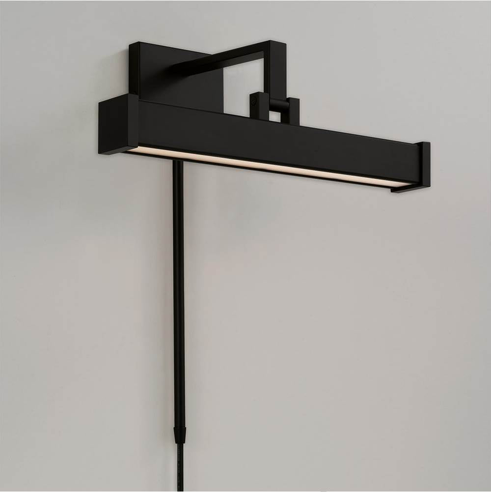 Capital Lighting 658111MB Matte Black 16'' W X 6'' H Integrated Led Adjustable Pivoting Picture Light Wall Sconce In Matte Black With Optional Plug-in And Cord Cover Image 2