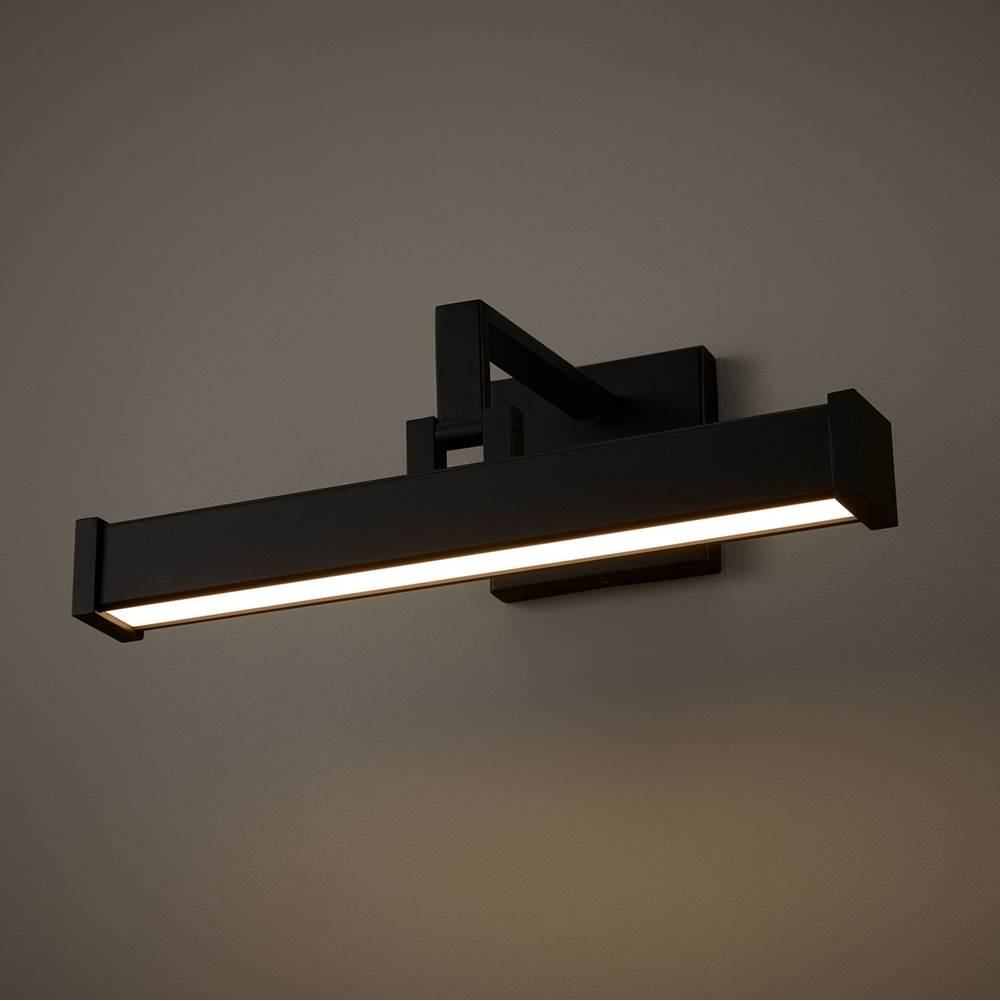 Capital Lighting 658111MB Matte Black 16'' W X 6'' H Integrated Led Adjustable Pivoting Picture Light Wall Sconce In Matte Black With Optional Plug-in And Cord Cover Image 8