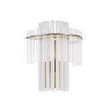 Capital Lighting 658711AD Aged Brass 12.5'' W X 14'' H 1-light Tiered Sconce In Aged Brass With Clear And Etched Glass Tubes Image 1