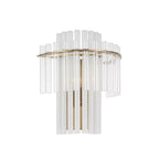 Capital Lighting 658711AD Aged Brass 12.5'' W X 14'' H 1-light Tiered Sconce In Aged Brass With Clear And Etched Glass Tubes Image 1