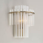 Capital Lighting Blair 12.5'' W X 14'' H 1-light Tiered Sconce In Aged Brass With Clear And Etched Glass Tubes