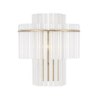 Capital Lighting 658711AD Aged Brass 12.5'' W X 14'' H 1-light Tiered Sconce In Aged Brass With Clear And Etched Glass Tubes Image 2