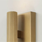 Capital Lighting 659021AD Aged Brass 4.5'' W X 6'' H Integrated Led Mini Dual Sconce In Aged Brass With Fluted Texture And Up And Down Cylindrical Light Image 5