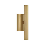Capital Lighting 659022AD Aged Brass 4.5'' W X 12'' H Integrated Led Dual Sconce In Aged Brass With Fluted Texture And Up And Down Cylindrical Light Image 2