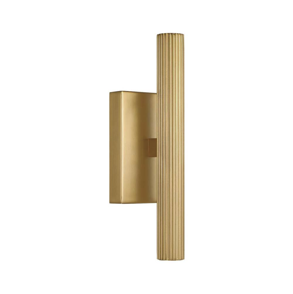 Capital Lighting 659022AD Aged Brass 4.5'' W X 12'' H Integrated Led Dual Sconce In Aged Brass With Fluted Texture And Up And Down Cylindrical Light Image 2