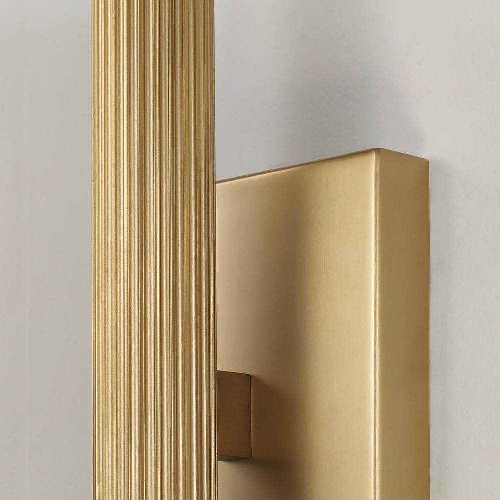 Capital Lighting 659022AD Aged Brass 4.5'' W X 12'' H Integrated Led Dual Sconce In Aged Brass With Fluted Texture And Up And Down Cylindrical Light Image 5