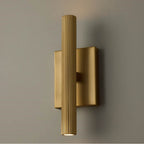 Capital Lighting Ian 4.5'' W X 12'' H Integrated Led Dual Sconce In Aged Brass With Fluted Texture And Up And Down Cylindrical Light