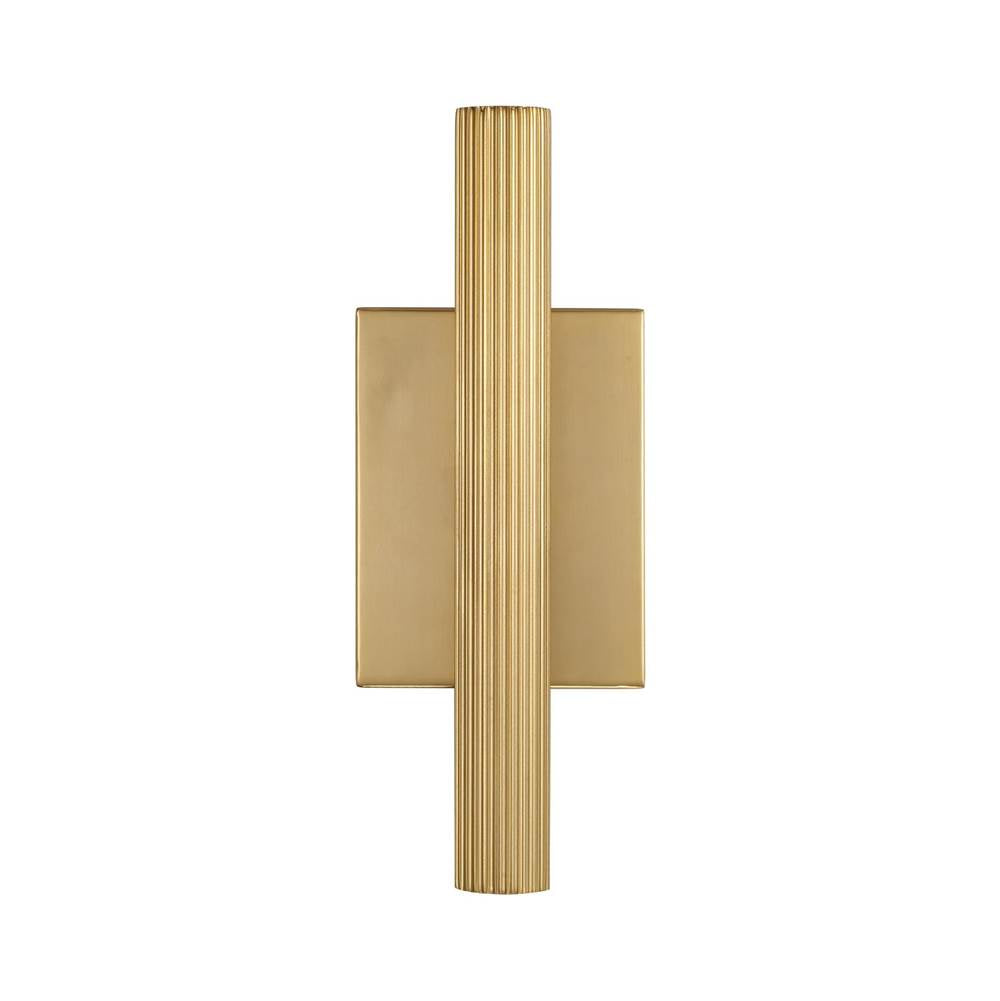 Capital Lighting 659022AD Aged Brass 4.5'' W X 12'' H Integrated Led Dual Sconce In Aged Brass With Fluted Texture And Up And Down Cylindrical Light Image 4
