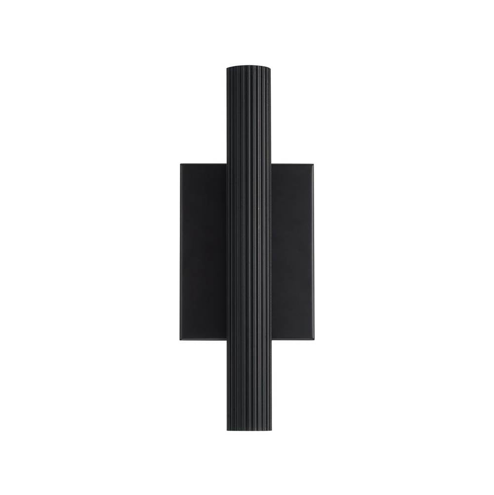 Capital Lighting 659022MB Matte Black 4.5'' W X 12'' H Integrated Led Dual Sconce In Matte Black With Fluted Texture And Up And Down Cylindrical Light Image 3