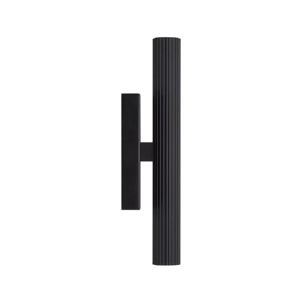 Capital Lighting 659022MB Matte Black 4.5'' W X 12'' H Integrated Led Dual Sconce In Matte Black With Fluted Texture And Up And Down Cylindrical Light Image 4