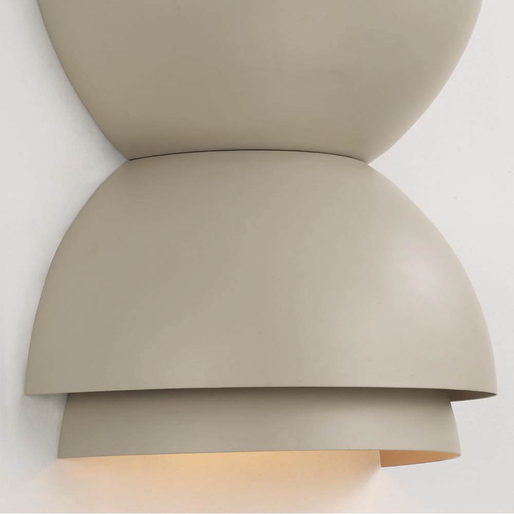 Capital Lighting 659221TP Taupe 12'' W X 12.75'' H 2-light Modern Tiered Dome Bowl Dual Sconce In Taupe Image 4