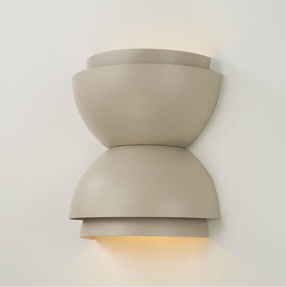 Capital Lighting Jensen 12'' W X 12.75'' H 2-light Modern Tiered Dome Bowl Dual Sconce In Taupe