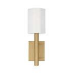 Capital Lighting 659511AD-716 Aged Brass 5'' W X 15'' Wallchiere Sconce In Aged Brass With Octagonal White Fabric Shade Image 2
