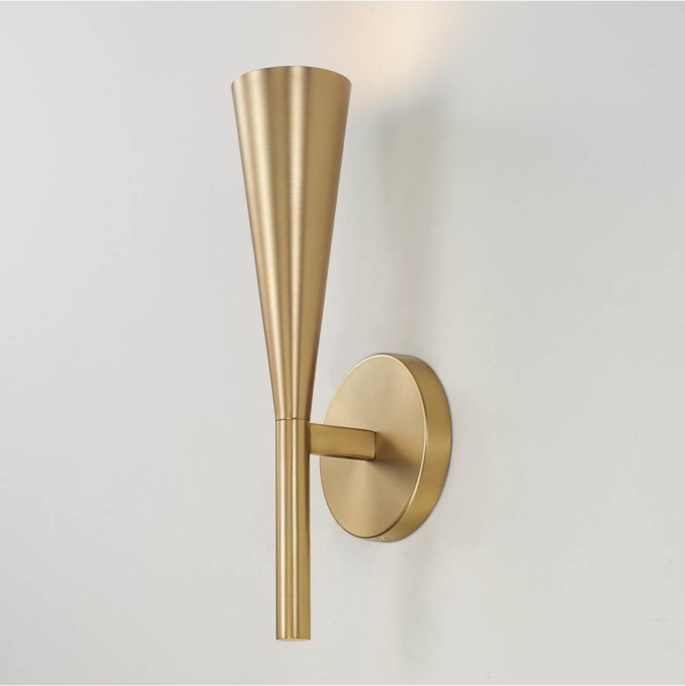 Capital Lighting Levi 5'' W X 15'' H 1-light Modern Tapered Sconce In Matte Brass