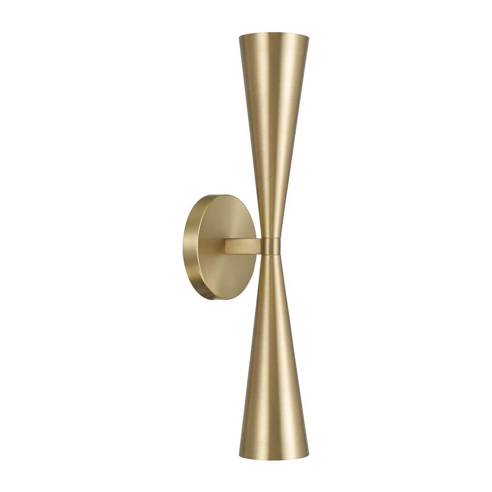 Capital Lighting 659621MA Matte Brass 5'' W X 19.25'' H 2-light Modern Tapered Dual Sconce In Matte Brass Image 1