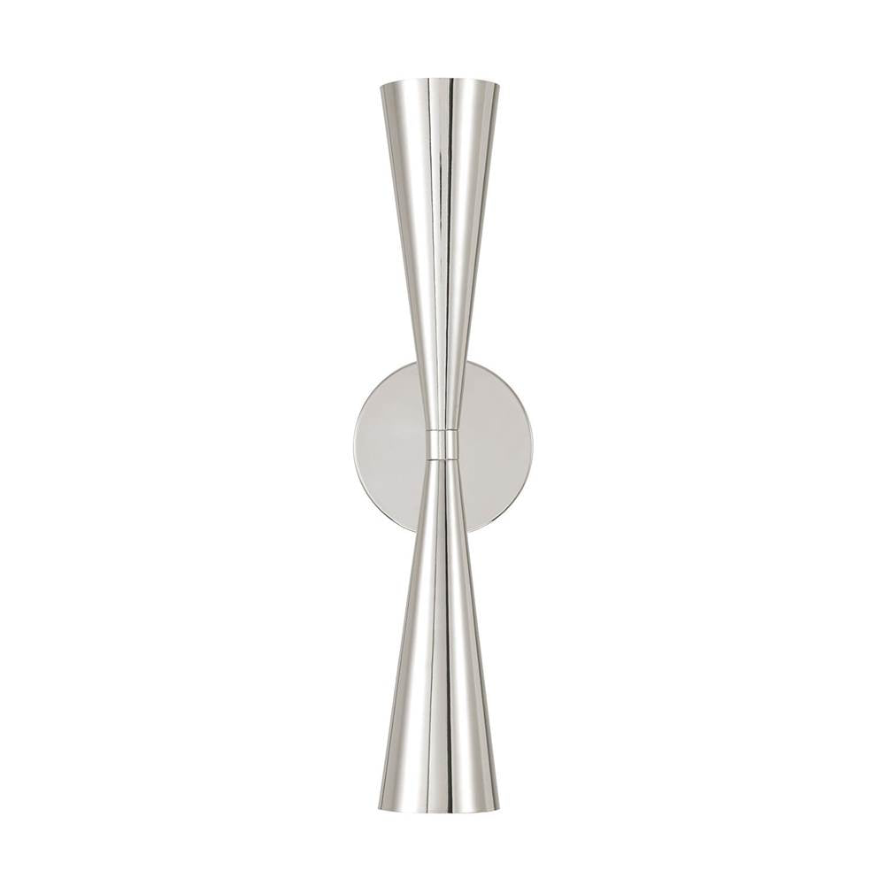 Capital Lighting 659621PN Polished Nickel 5'' W X 19.25'' H 2-light Modern Tapered Dual Sconce In Polished Nickel Image 4