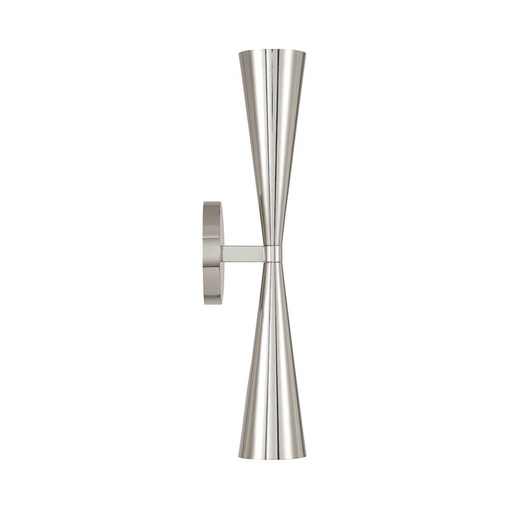 Capital Lighting 659621PN Polished Nickel 5'' W X 19.25'' H 2-light Modern Tapered Dual Sconce In Polished Nickel Image 3