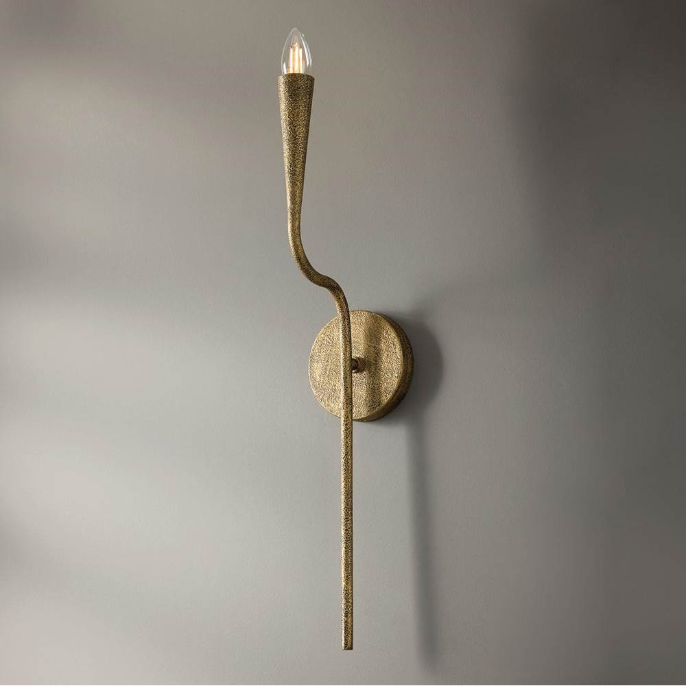 Capital Lighting Savari 5'' W X 25'' H 1-light Wallchiere Sconce In Hand-painted Textured Artisan Gold With Smooth Tapered Candlesleeve Design