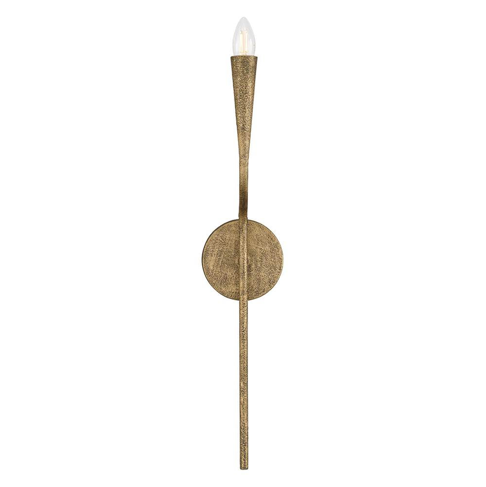 Capital Lighting 659811ARG Artisan Gold 5'' W X 25'' H 1-light Wallchiere Sconce In Hand-painted Textured Artisan Gold With Smooth Tapered Candlesleeve Design Image 2