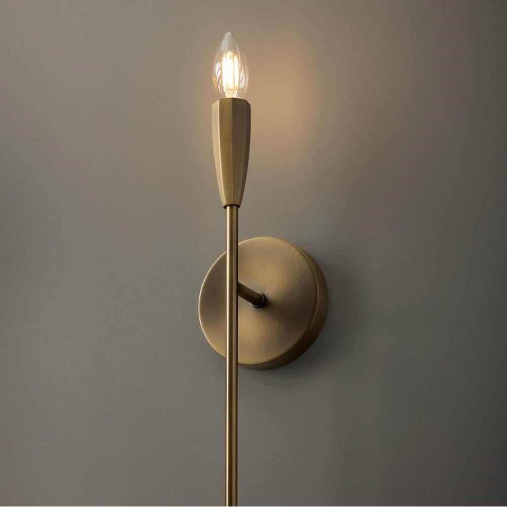 Capital Lighting 660411ANB Antiqued Brass 5'' W X 19.25'' H 1-light Wallchiere Sconce In Antiqued Brass With Faceted Candlesleeve Image 4