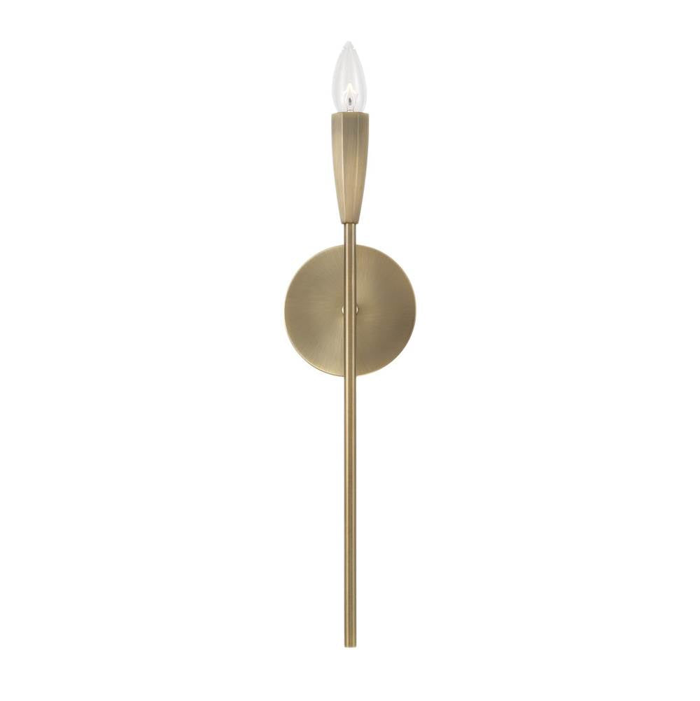 Capital Lighting 660411ANB Antiqued Brass 5'' W X 19.25'' H 1-light Wallchiere Sconce In Antiqued Brass With Faceted Candlesleeve Image 2