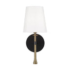 Capital Lighting 660711MBG-717 Matte Black,Hammered Gold 6'' W X 14.25'' H 1-light Wallchiere Sconce In Matte Black With Textured Hammered Gold Tail And White Fabric Shade Image 3