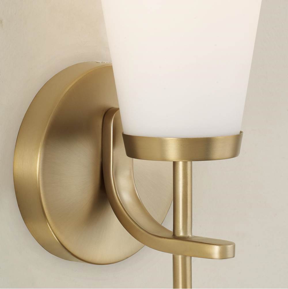 Capital Lighting 661011AD-660 Aged Brass 5'' W X 17'' H 1-light Wallchiere Sconce In Aged Brass With Tapered Soft White Glass Image 4