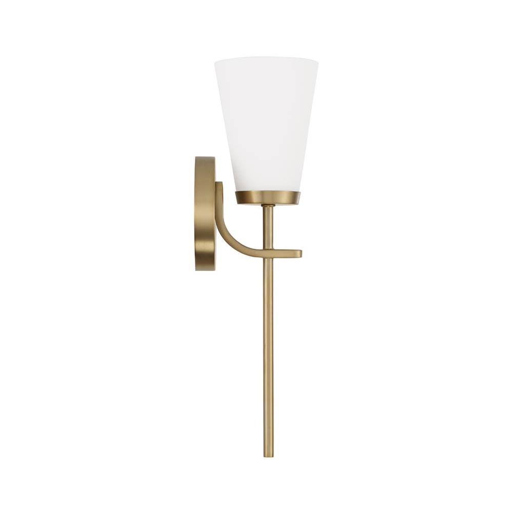 Capital Lighting 661011AD-660 Aged Brass 5'' W X 17'' H 1-light Wallchiere Sconce In Aged Brass With Tapered Soft White Glass Image 3