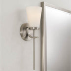 Capital Lighting Drake 5'' W X 17'' H 1-light Wallchiere Sconce In Aged Brass With Tapered Soft White Glass