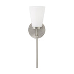 Capital Lighting 661011BN-660 Brushed Nickel 5'' W X 17'' H 1-light Wallchiere Sconce In Brushed Nickel With Tapered Soft White Glass Image 2