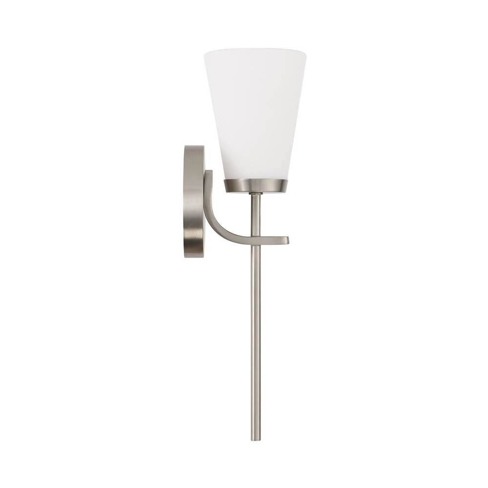 Capital Lighting 661011BN-660 Brushed Nickel 5'' W X 17'' H 1-light Wallchiere Sconce In Brushed Nickel With Tapered Soft White Glass Image 3