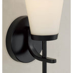 Capital Lighting 661011MB-660 Matte Black 5'' W X 17'' H 1-light Wallchiere Sconce In Matte Black With Tapered Soft White Glass Image 4